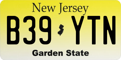 NJ license plate B39YTN