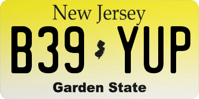 NJ license plate B39YUP