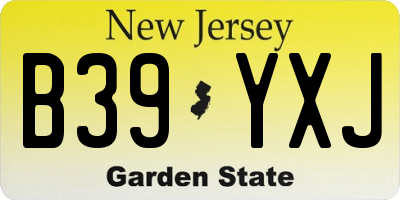 NJ license plate B39YXJ