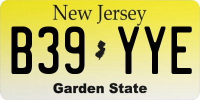 NJ license plate B39YYE