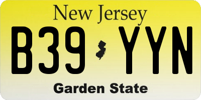 NJ license plate B39YYN