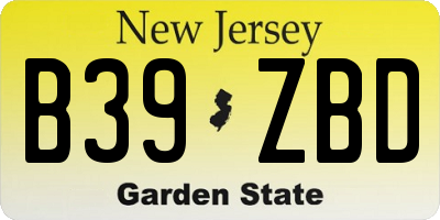 NJ license plate B39ZBD