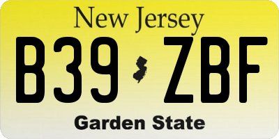 NJ license plate B39ZBF
