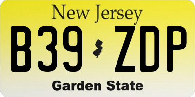 NJ license plate B39ZDP