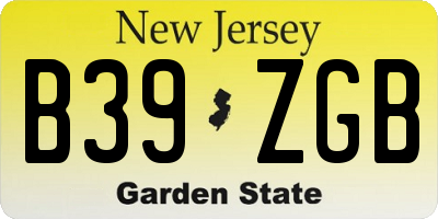 NJ license plate B39ZGB