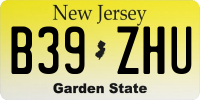 NJ license plate B39ZHU