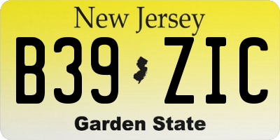 NJ license plate B39ZIC