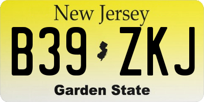 NJ license plate B39ZKJ