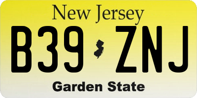NJ license plate B39ZNJ