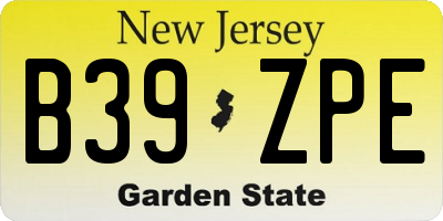 NJ license plate B39ZPE