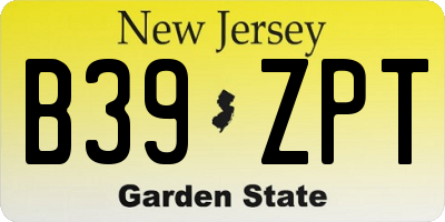 NJ license plate B39ZPT