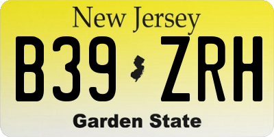 NJ license plate B39ZRH