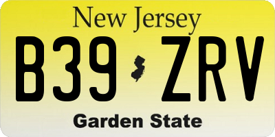 NJ license plate B39ZRV