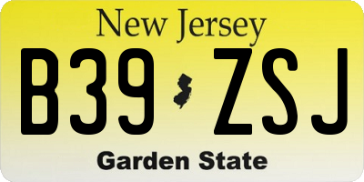 NJ license plate B39ZSJ