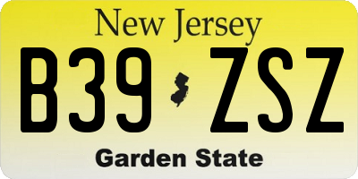 NJ license plate B39ZSZ