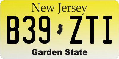 NJ license plate B39ZTI
