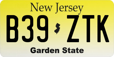 NJ license plate B39ZTK