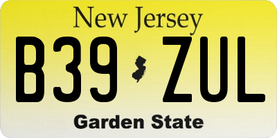 NJ license plate B39ZUL