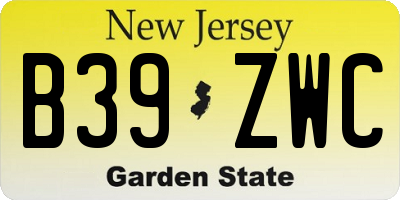 NJ license plate B39ZWC