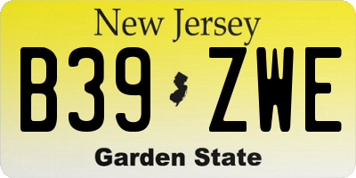 NJ license plate B39ZWE