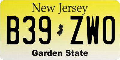NJ license plate B39ZWO