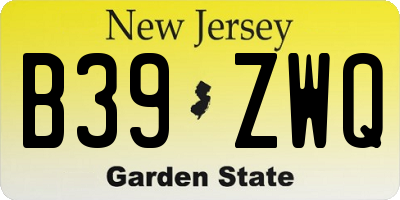 NJ license plate B39ZWQ