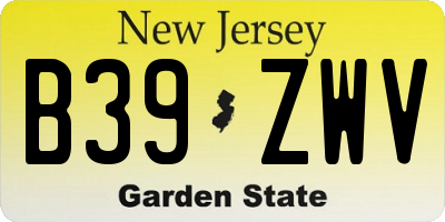 NJ license plate B39ZWV