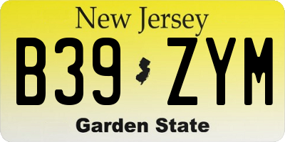 NJ license plate B39ZYM