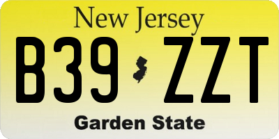 NJ license plate B39ZZT