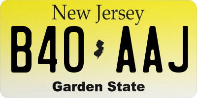 NJ license plate B40AAJ