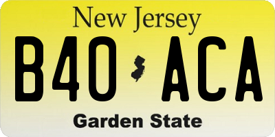 NJ license plate B40ACA
