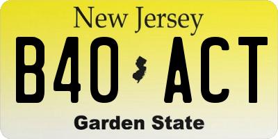 NJ license plate B40ACT