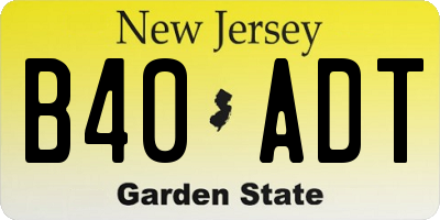 NJ license plate B40ADT