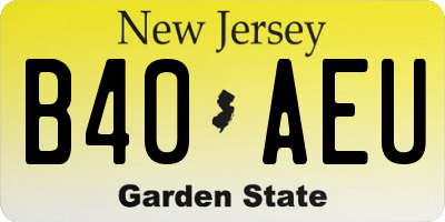 NJ license plate B40AEU