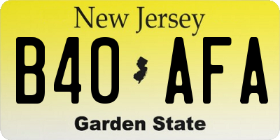 NJ license plate B40AFA