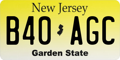 NJ license plate B40AGC
