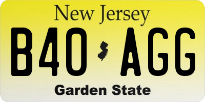 NJ license plate B40AGG