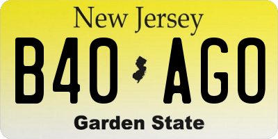 NJ license plate B40AGO