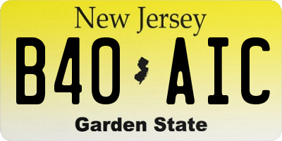 NJ license plate B40AIC
