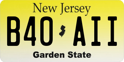 NJ license plate B40AII