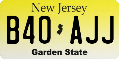 NJ license plate B40AJJ