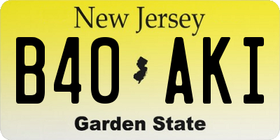 NJ license plate B40AKI