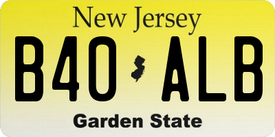 NJ license plate B40ALB
