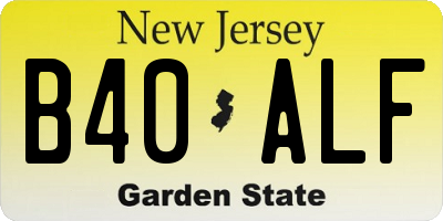 NJ license plate B40ALF