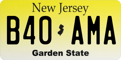 NJ license plate B40AMA