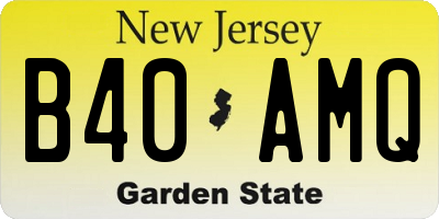 NJ license plate B40AMQ