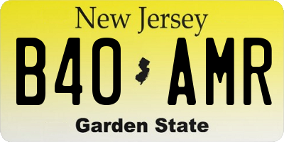 NJ license plate B40AMR