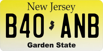 NJ license plate B40ANB