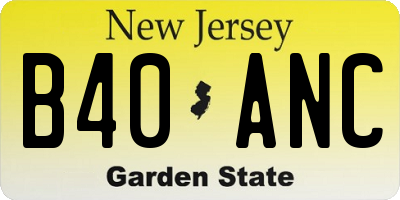 NJ license plate B40ANC