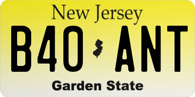 NJ license plate B40ANT